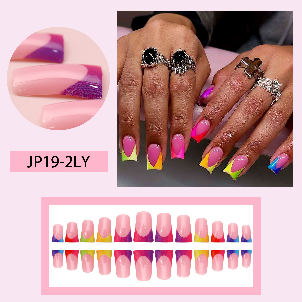 Uña de manicura desgaste colorido gradiente chino de boca de pato desgaste de manicura falsa manicura