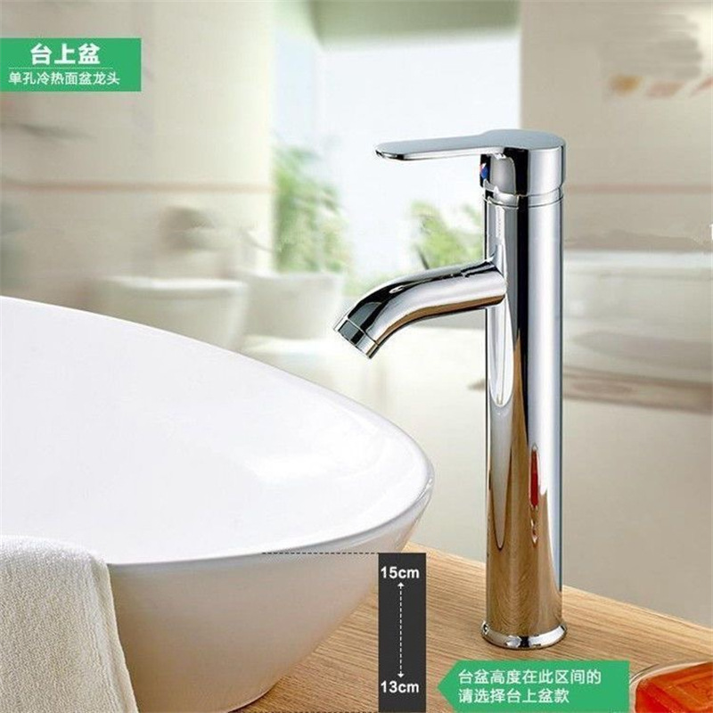 Lavabo sobre encimera lavabo acero inoxidable grifo frío y caliente redondo nórdico simple baño grifo plateado
