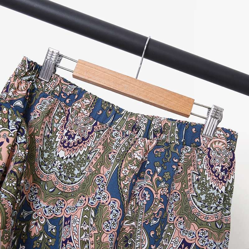 Ensemble haut fleuri à col en V pour femme, pantalon ample à taille élastique, manches longues, style bohème élégant, idéal pour le printemps_voghion.com