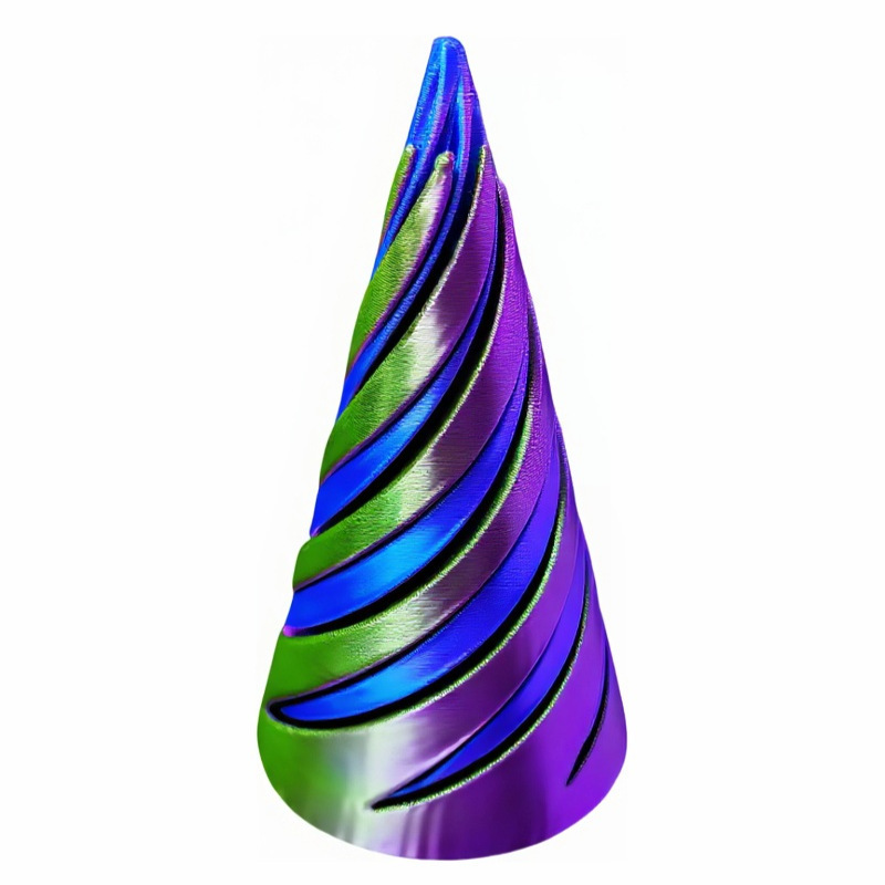 3Dプリントによる知育玩具、ストレス解消のための螺旋型指先玩具、ツイストする子供向け楽しい二色構造の回転玩具|undefined