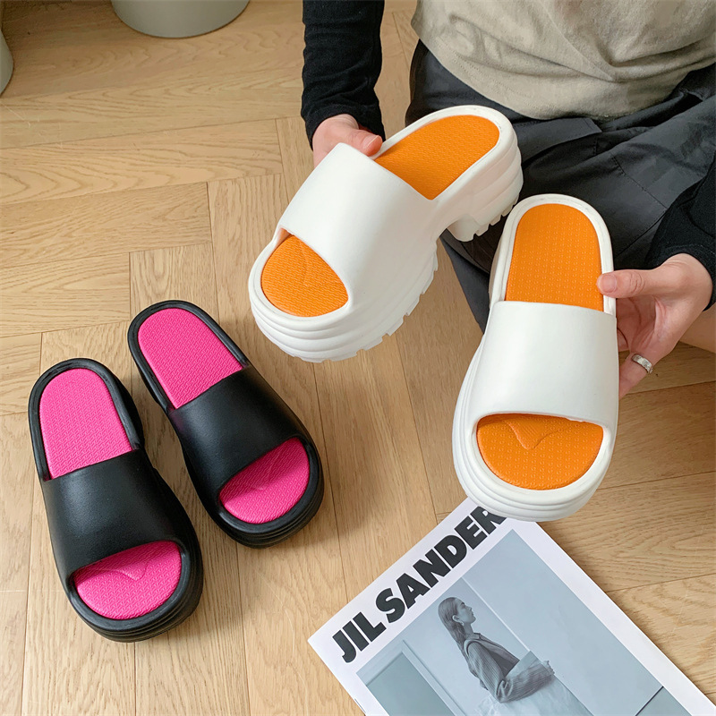 New Thick-Soled High-Heeled Slippers for Summer, Height-Increasing Eva Slip-On Slippers for Women, Outdoor Wear, Comfortable Slippers for Short People New Thick-Soled High-Heeled Slippers for Summer, Height-Increasing Eva Slip-On Slippers for Women, Outdoor Wear, Comfortable Slippers for Short People