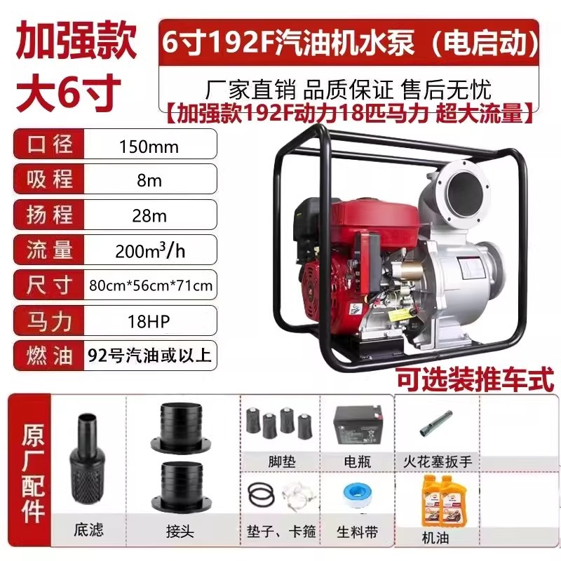 Bomba de agua del motor diesel de gasolina Wuyang honda agrícola de alta presión nueva bomba de bombeo de autoabsorbente para iniciar el riego de tierras agrícolas image 57