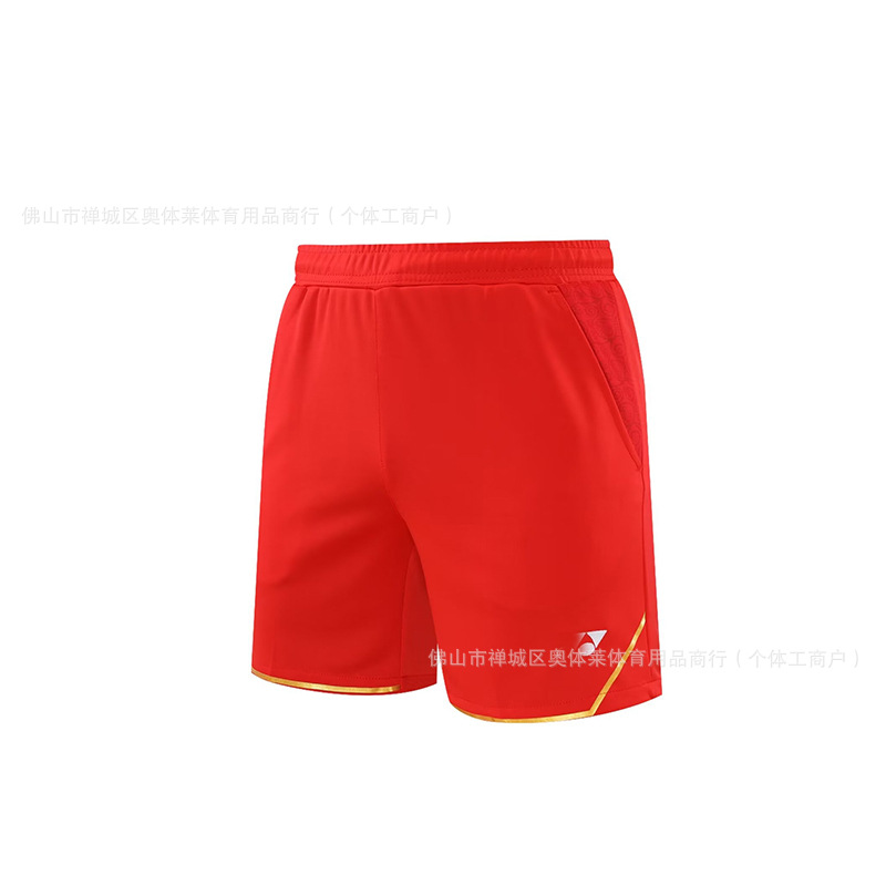 24 new badminton shorts quick-drying breathable men's and women's competition shorts training shorts group purchase printing wholesale