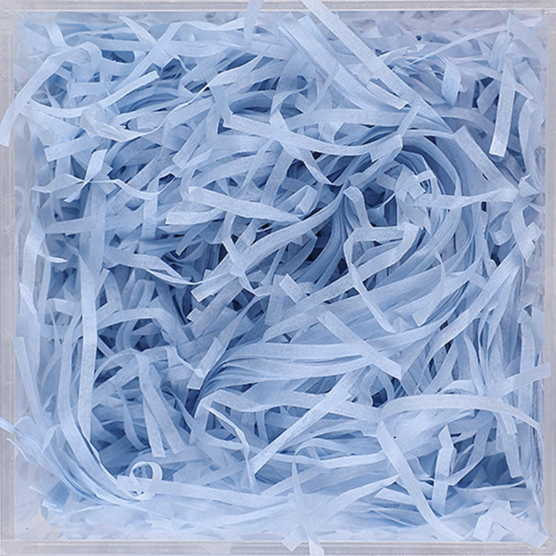 Фабричная продажа коробка подарочная из хлопка бумажной крошки (crushed paper silk) и травяной стебель из шелковой ткани, пасхальная-fold заполнение бумажными волокнами 20 грамм