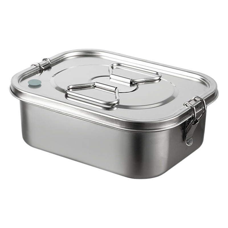 Lonchera de acero inoxidable 304, lonchera portátil para estudiantes con tapa, caja para conservar la frescura, caja de almacenamiento, lonchera compartimentada, bento box sellada y a prueba de derrames