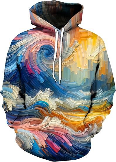 Primavera y otoño de los hombres, hombros anchos, mangas largas, cordón, bolsillo, suéter con capucha, 2024, venta caliente, color de contraste, impresión digital 3D