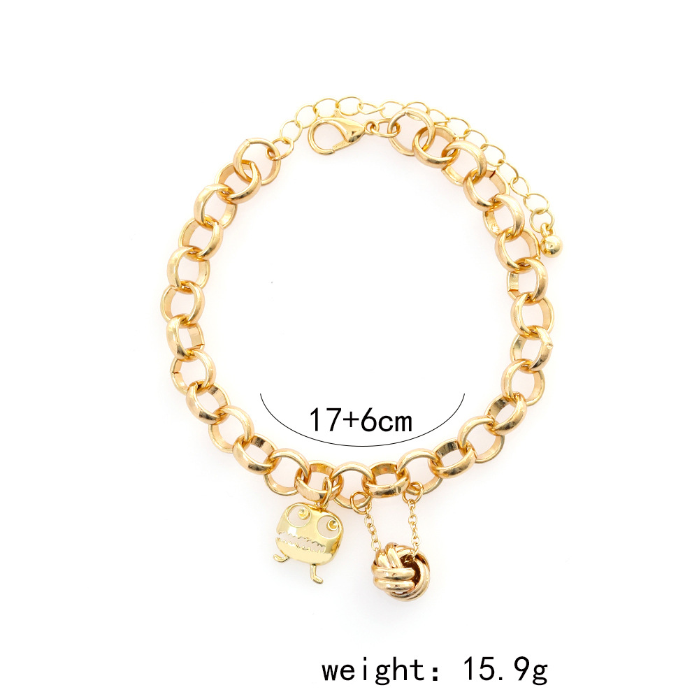 Fashion Geometric Tassel Copper Bracelets Plating Hollow Out Copper Bracelets