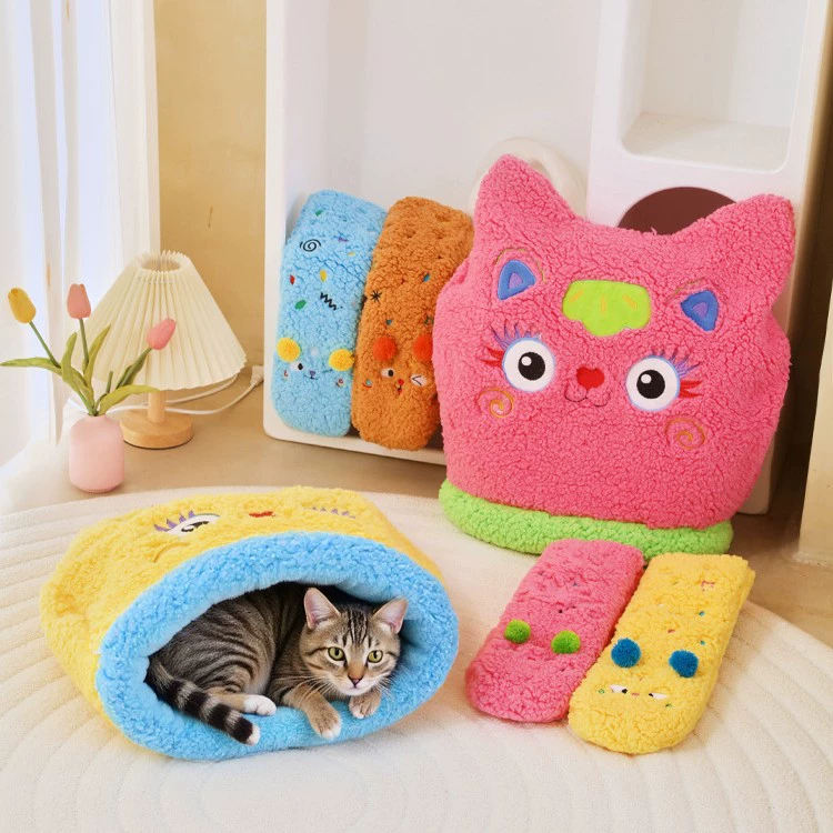 Velvet keep warm cute cartoon socks, increased thickness, with embroidery