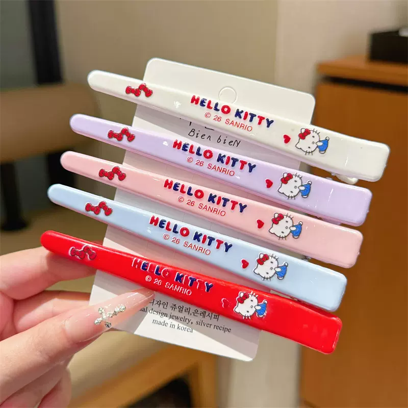大号可爱Kitty发夹侧边夹韩国蓬松刘海碎发一字夹洗脸化妆夹发饰