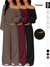 V 51927 Oversized One Shoulder Top Pants Set ¶�����ȿ���װ