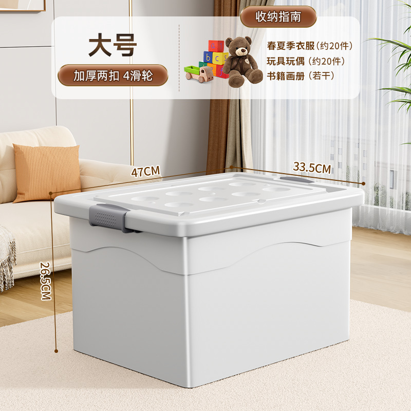特大号防尘加厚收纳箱客厅卧室防潮储物箱换季衣物被褥塑料整理箱|undefined