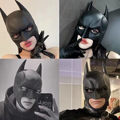 ラテックスバットマンbatmanマスク頭セットコスプレハロウィーン化粧バーパーティー舞踏会震え音道