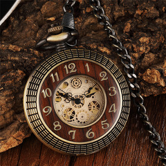 One Piece Dropshipping Foreign Trade Hot Selling Large Flip Mechanical Pocket Watch Roman Carved Hollow Classic Mechanical Watch Pocket Watch