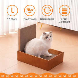 木质猫抓板室内猫咪刮板盒瓦楞纸磨爪器松木猫窝猫玩具实木猫刮板
