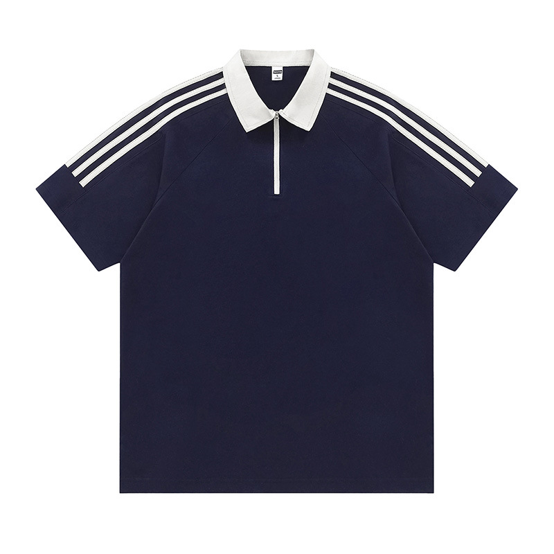 Semia cremallera color poliéster algodón empresa ropa de trabajo ropa deportiva con solapa camiseta de polo de manga corta personalizada