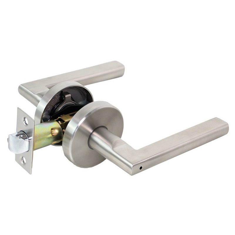 Cerradura de puerta de acero inoxidable personalizada de estilo americano cerradura de baño abierta rápida cerradura de puerta de tres barras en una puerta de escape cerradura de mano