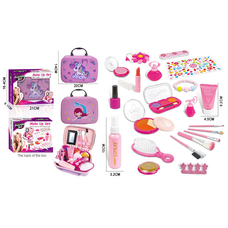 Niños transfronterizos en casa simulación de juguetes de maquillaje para niñas con paquetes de maquillaje no borrables para niñas para jugar