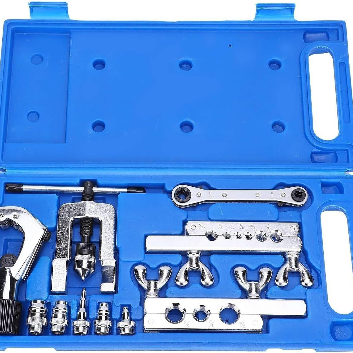 CT-278 铜管胀管扩孔器 蓝盒带刀铆管器 3-19mm10件套铆管扩管器