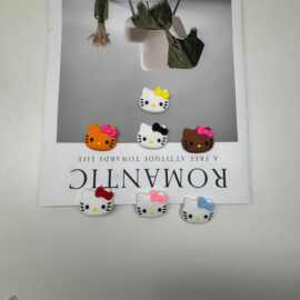 黑色KT凯蒂猫咪洞洞鞋饰品配件手机壳鞋子耳机 收纳盒diy材料软胶