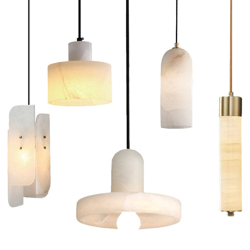 跨境西班牙天然云石主卧室床头小吊灯吧台轻奢创意设计师中山灯具