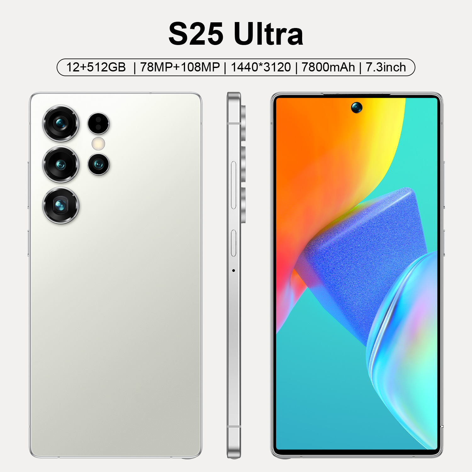 New S25Ultra Cross-Border Smartphone 3+64g Hot-Selling High-End 8.2inch Large Screen Android 14 Smartphone