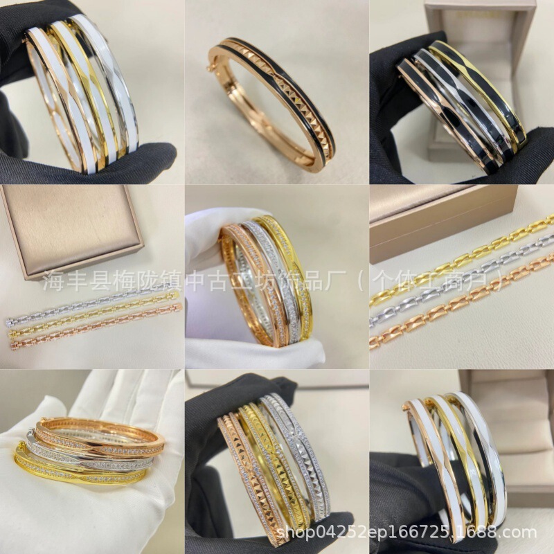 Seiko's New V-Gold Baohome Black and White Ceramic Bracelet, High-End Luxury Full Diamond Strap, Diamond-Shaped Bracelet for Men and Women Seiko's New V-Gold Baohome Black and White Ceramic Bracelet, High-End Luxury Full Diamond Strap, Diamond-Shaped Bracelet for Men and Women