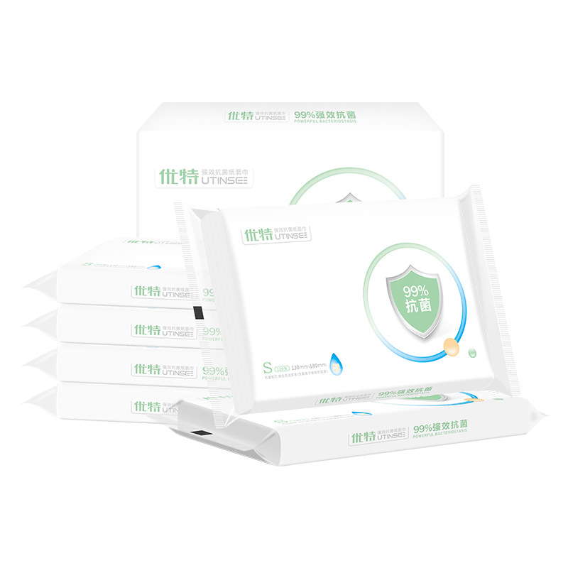 优特抗菌枕式6包箱装便携纸巾小包装抽纸外出儿童手口纸巾可湿用