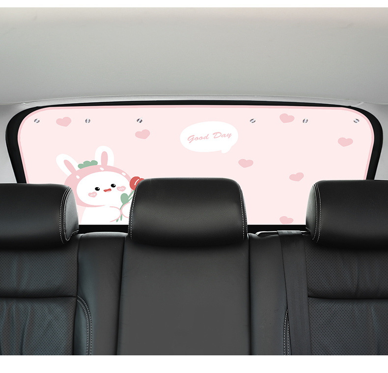 Car sun visor suction cup children's cute car sun protection and heat insulation rear window sunshade summer car supplies