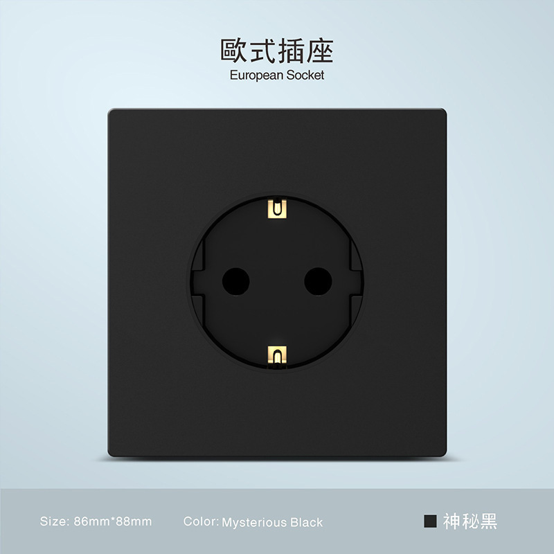 Inglés estándar esmaltado negro esmaltado 250V pared escondida toma 13A Hong Kong Macao Sudeste Asiático exclusivo transfronterizo