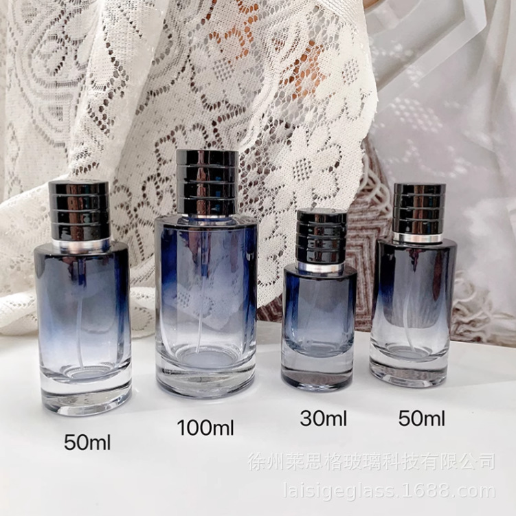 Círculo azul 50ml; transparente; vidrio