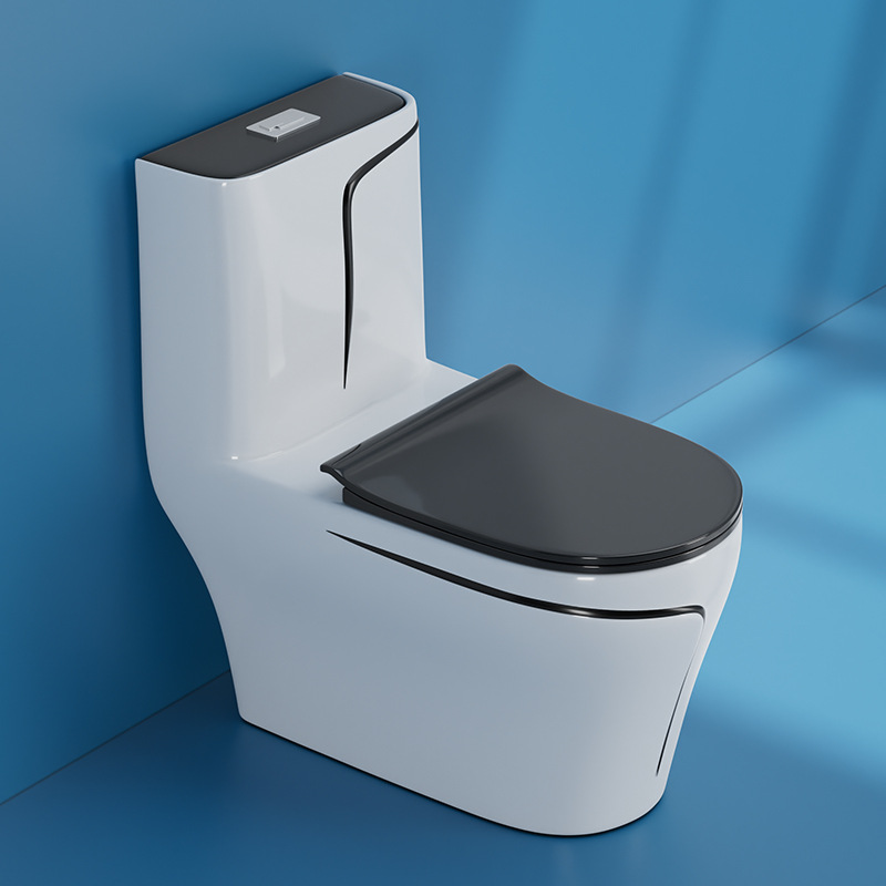 Inodoro de color de cerámica de procesamiento personalizado, nuevo proyecto creativo de ahorro de agua para el hogar con sifón súper remolino personalizado