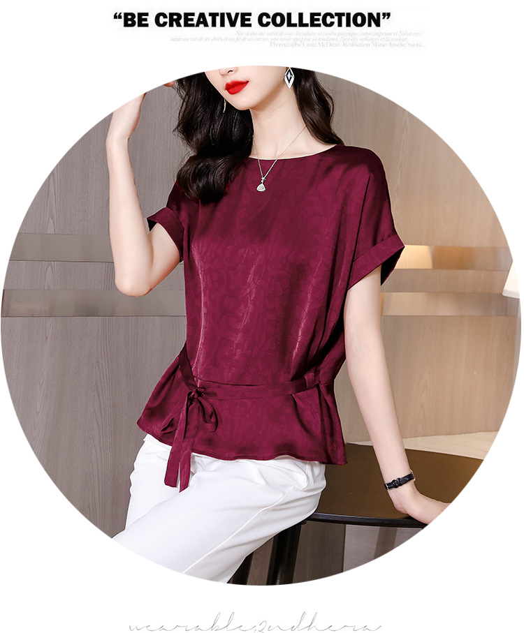 B6799 1520K ÁO THUN NỮ SHED)ST THẮT NƠ BƯỚM NGẮN TAY MÙA HÈ THỜI TRANG NỮ LỤA TƠ TẰM G04 SẢN PHẨM MỚI