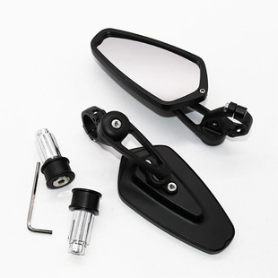 Motorcycle rearview mirror all aluminum hand mirror universal white glass modified retro 22mm handlebar mirror reversing mirror