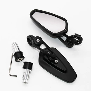 Motorcycle rearview mirror all aluminum hand mirror universal white glass modified retro 22mm handlebar mirror reversing mirror