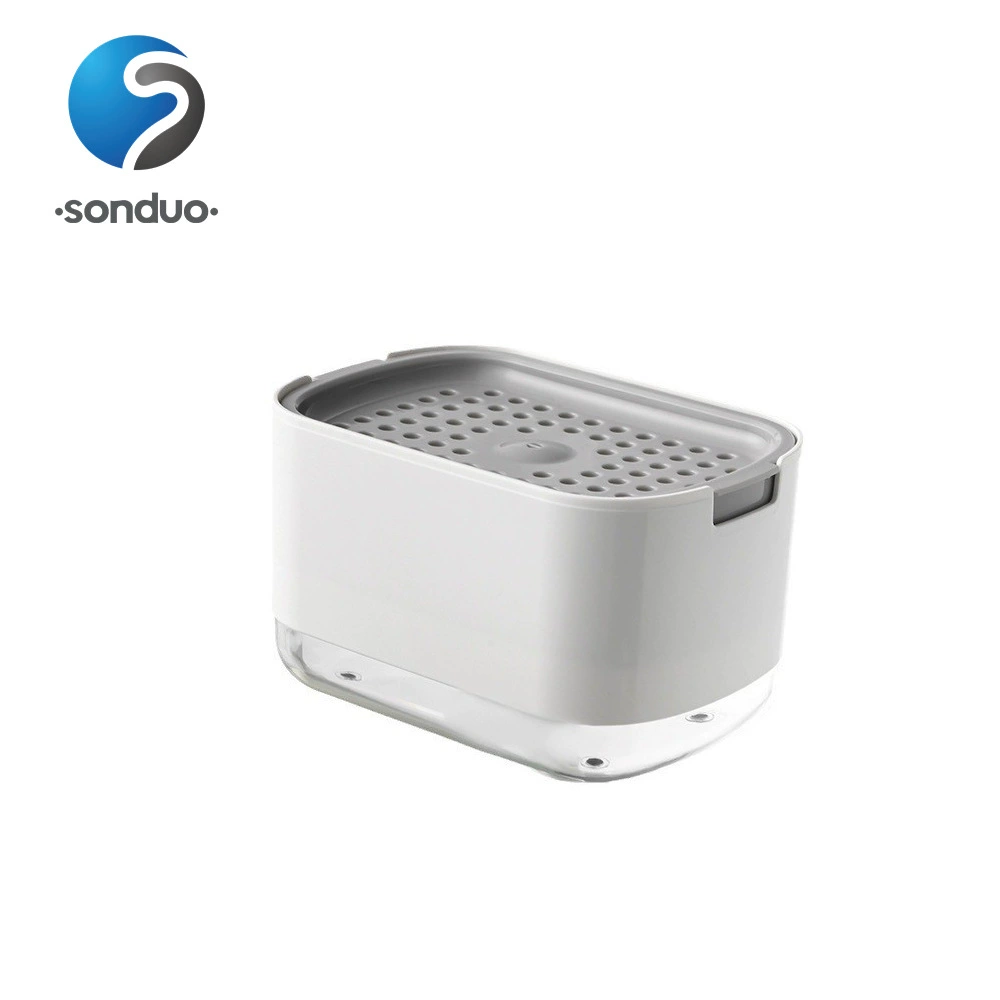 Новая мыльница для жидкого мыла с пеной, без трения, с крышкой и губкой, для жидкого мыла и моющего средства для мытья посуды.