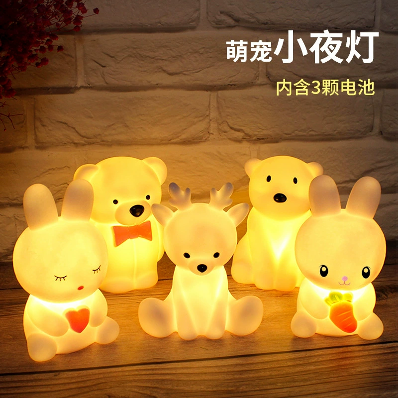 Бестселлер Douyin, креативный милый животный кролик, ночник, украшения для детской спальни, уличный киоск, светящиеся игрушки, оптовая продажа