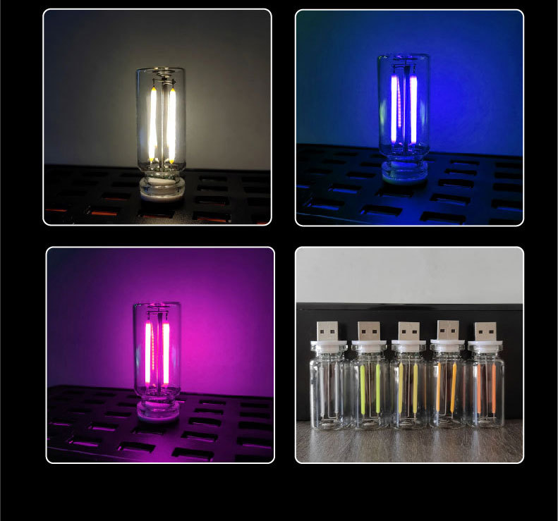 Car touch light usb night light touch bedside car atmosphere light ceramic LED glass bottle romantic mini light