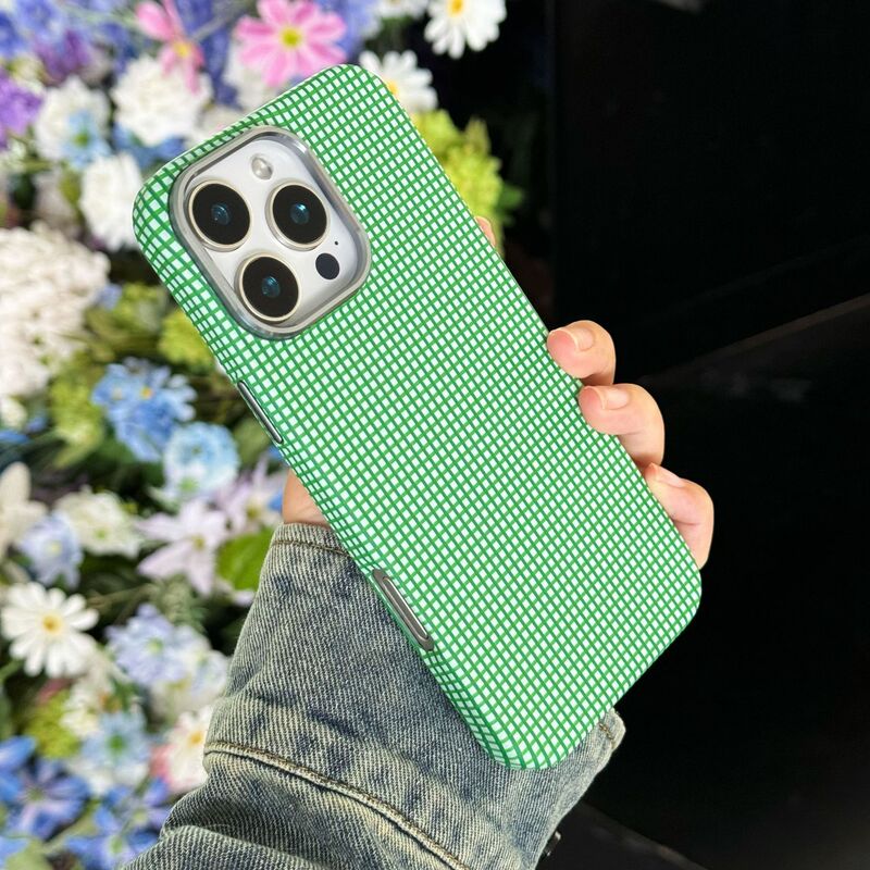 Apple 16Promax 肌に優しい磁気吸引携帯電話ケース iPhone15 チェック柄滑り止め落下防止ケースに適した小さな新鮮な|undefined