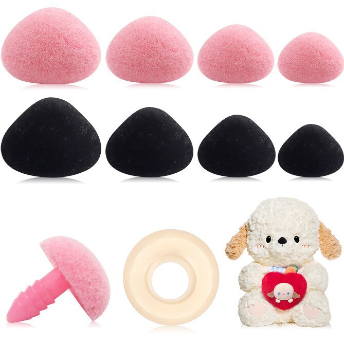 Flocking Triangle Nose Animal Bear Nose Plush Rabbit Nose DIY Handmade Doll Doll Accessories Cross-border Wholesale Flocking Triangle Nose Animal Bear Nose Plush Rabbit Nose DIY Handmade Doll Doll Accessories Cross-border Wholesale