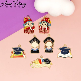 毕业季学士帽DIY饰品配件金榜题名钥匙扣挂件合金滴油包包装饰品