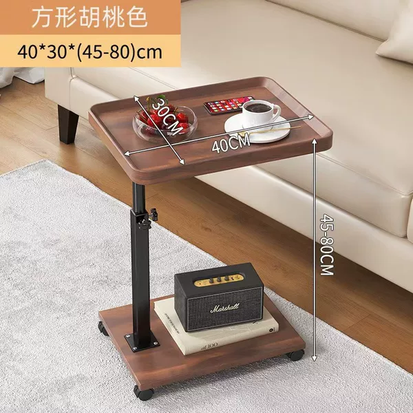 Internet celebrity simple coffee table bedside storage rack solid wood side table movable small table with wheels living room small coffee table