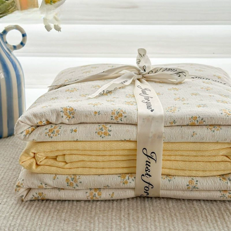 Kafuti класса А, супермягкая двухслойная пряжа для матери и ребенка, четырехсекционное пододеяльник, наволочка, простыни для общежития, комплект постельного белья из трех предметов, 4