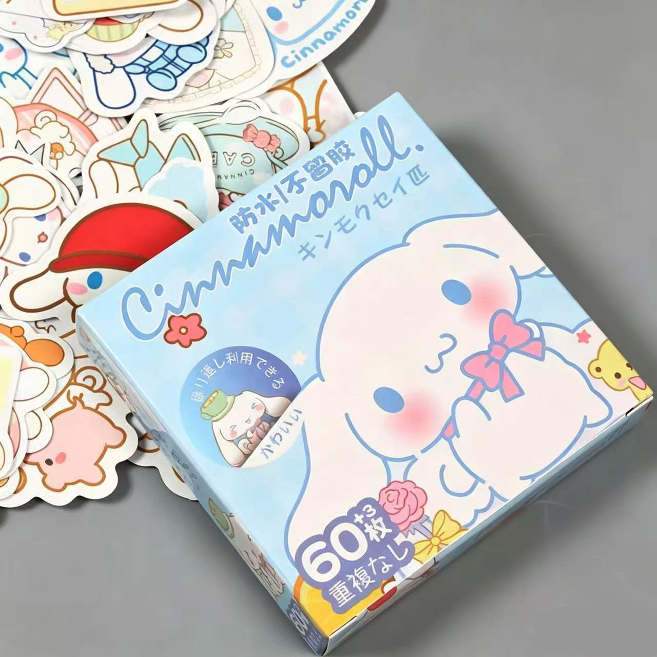 63 pegatinas de caja de regalo para niños encantadores personajes de dibujos animados transfronterizos decoración caliente pegatinas impermeables al por mayor