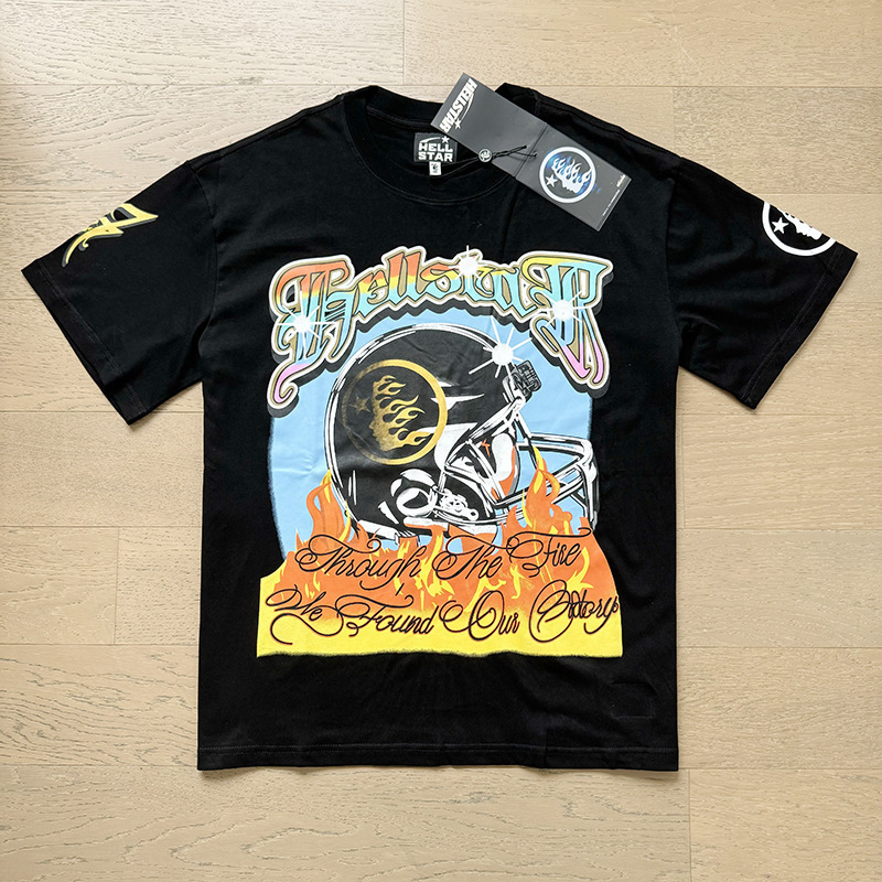 新型美潮Hの星シリーズプリント双紗純綿カジュアル男女夏カジュアルゆったり半袖tシャツ|undefined