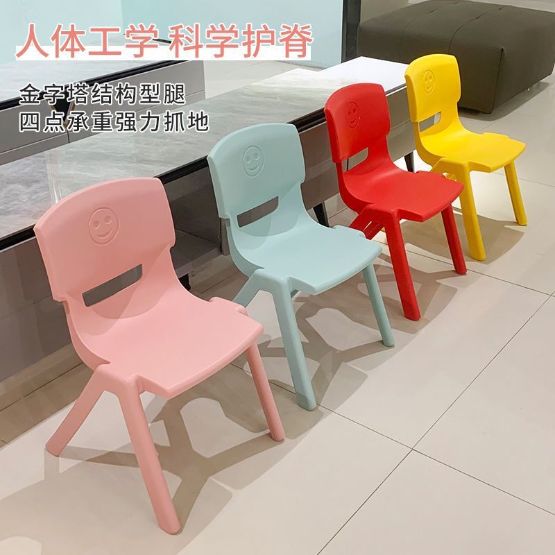 Children's Backrest Chair, Plastic Children's Chair, Available in Multiple Colors, Kindergarten Thickened Plastic Desk and Chair, Supports Wholesale from Factory