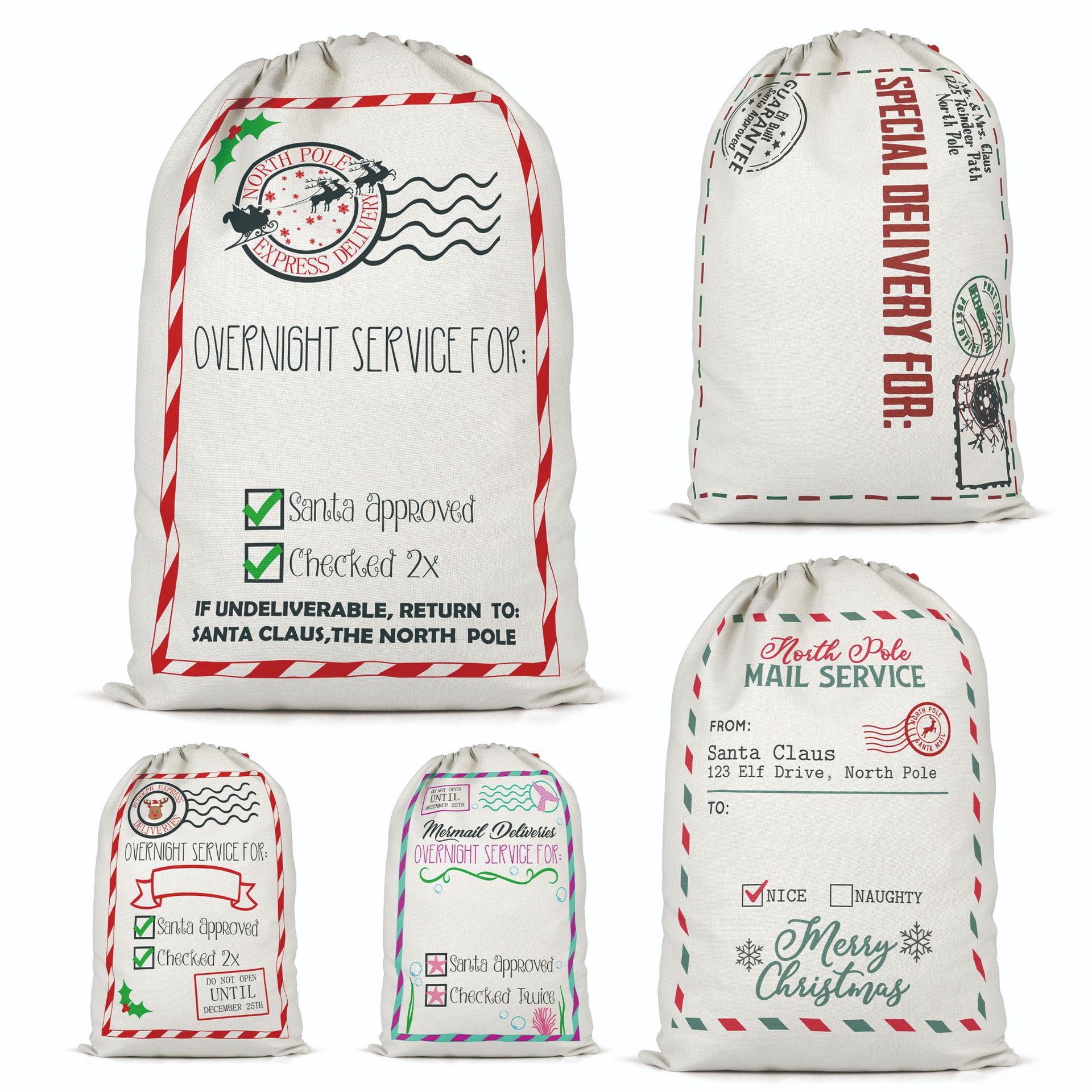 22 new pattern Christmas gift bag envelope santa sack Christmas Candy Bag Sack Christmas Bundle pocket