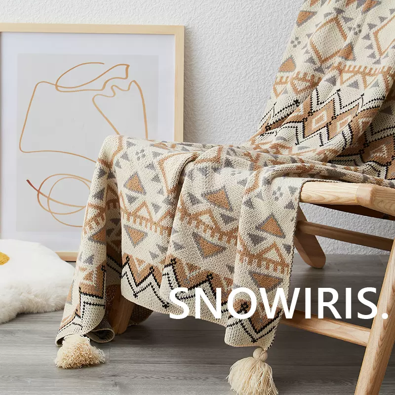 波西米亚风针织毯沙发毯子办公室午睡空调毯民宿床毯装饰加厚毛毯