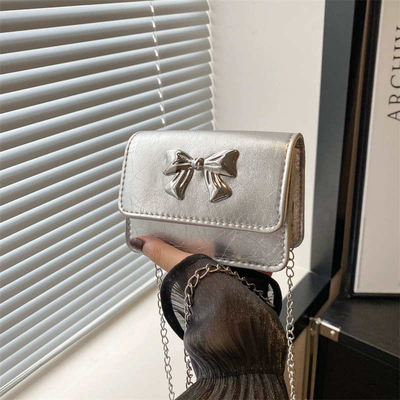 Продвинутый смысл мини-сумка маленькая сумка женская цепочка через плечо 2024 новая модная универсальный лук маленькая квадратная сумка