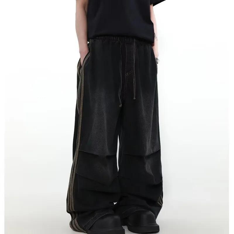 jean printed sweatpants 2024 Fashion Elastic Waist Striped|undefined