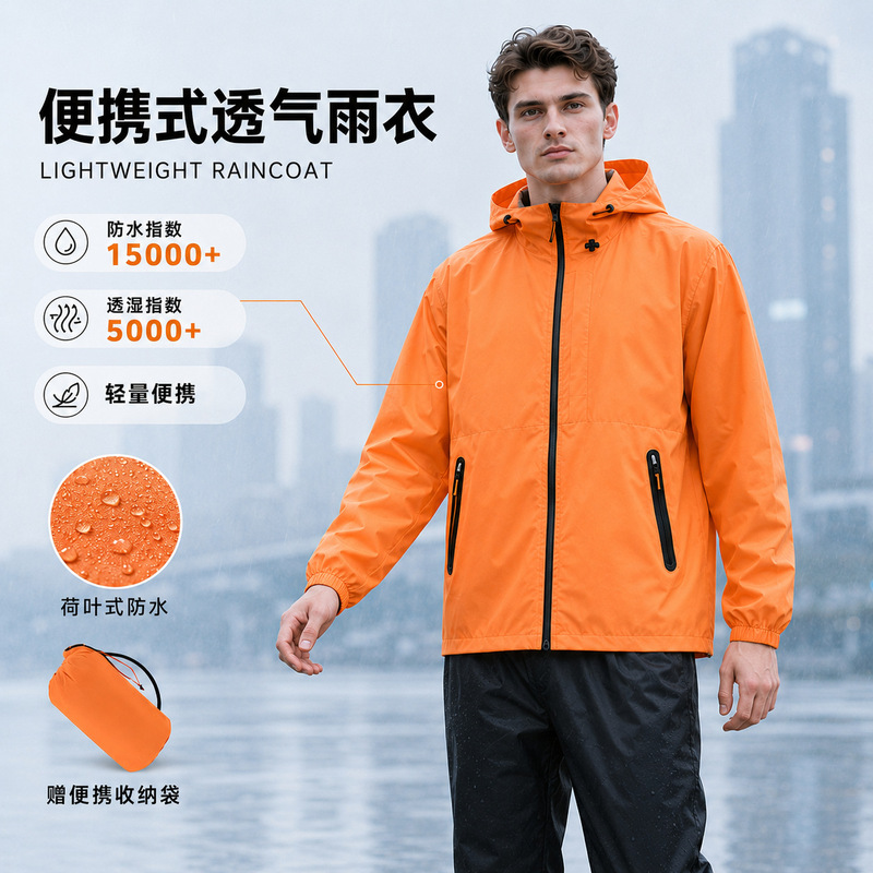 Ultra-Thin Breathable Raincoat Set for Summer, Unisex Cycling Split-Type Full-Body Storm-Proof Rainwear for Delivery and Outdoor Use, Cross-Border Customization Ultra-Thin Breathable Raincoat Set for Summer, Unisex Cycling Split-Type Full-Body Storm-Proof Rainwear for Delivery and Outdoor Use, Cross-Border Customization